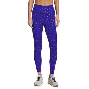 Terez Purple Foil Hearts Uplift Ankle Leggings Small Yoga Gym Workout NEW a9